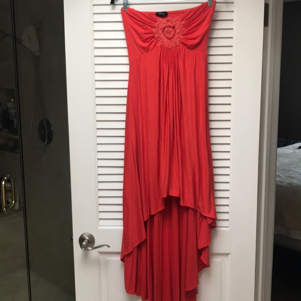 Sky brand orange hi lo dress m